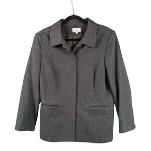 Vintage L.L.Bean Women's‎ Gray Wool Cashmere Blend Blazer Jacket Size 14
